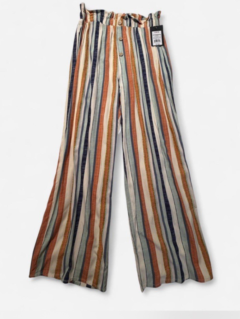 Art Class Girls Pants Size small 6/6x Colors Paperbag Striped Wide Leg NEW